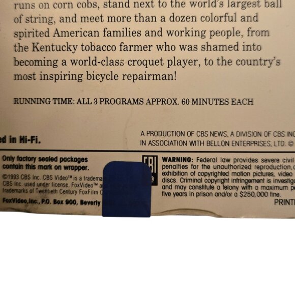 The Best Of On The Road With Charles Kuralt VHS 3 Tape Set Vintage Travel - Picture 14 of 16